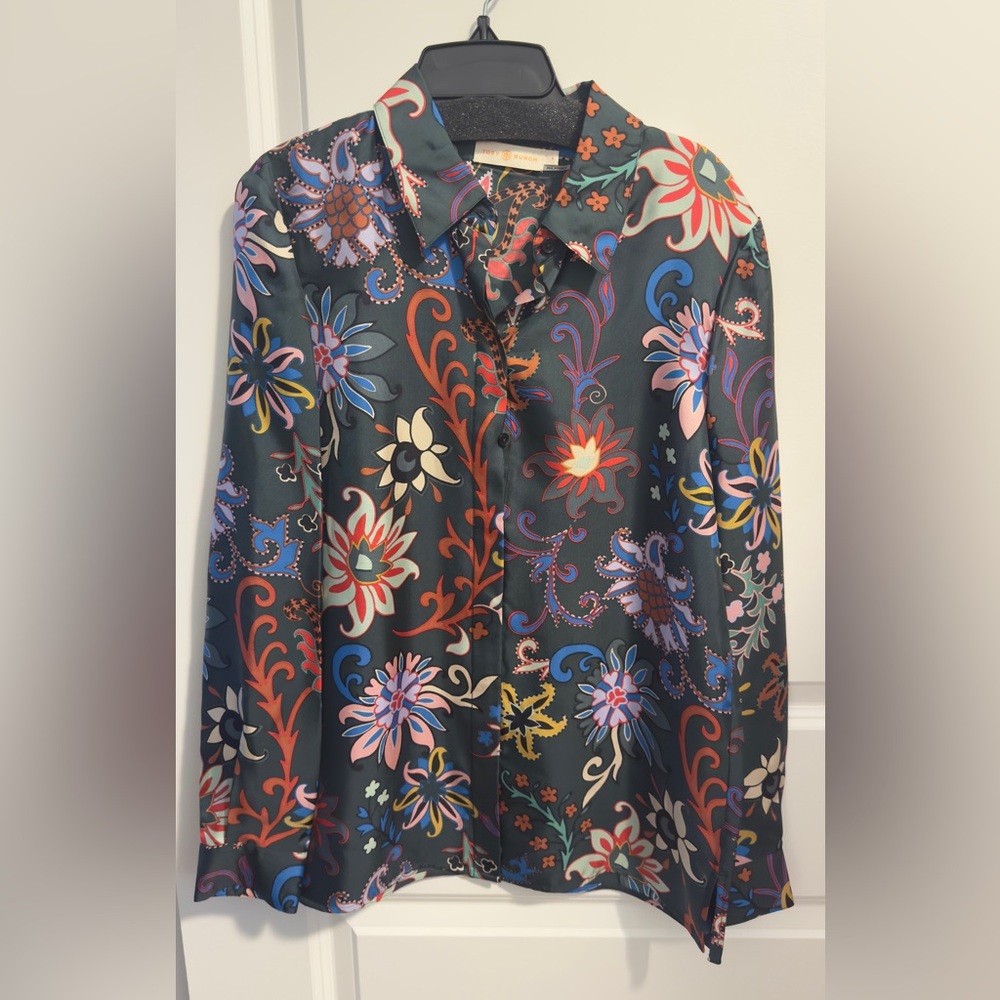 Tory Burch Silk Floral Blouse.  Size 4.
